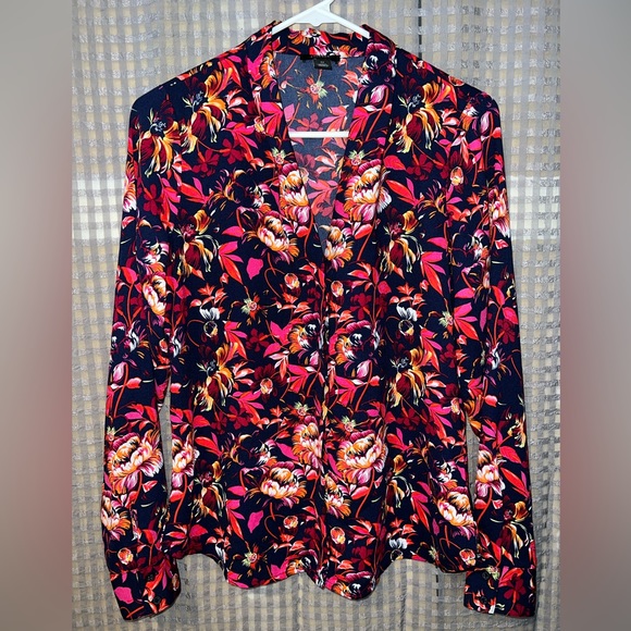 🌹NWT! Halogen Floral Button Down Shirt - Picture 1 of 7